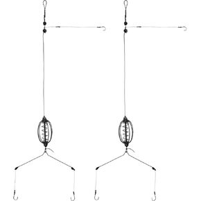 2 Sets Carp Fishing Feeder Baits Cage Spring Fish Feeder with Holder Inline Methods Fishing Tackle Baits Cage Sinkers Terminal Tackle & Accessories in Saudi Arabia