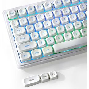 Shine Through Keycaps,White MOA Profile PBT Keycaps 117-Key for MX Switches in Kuwait