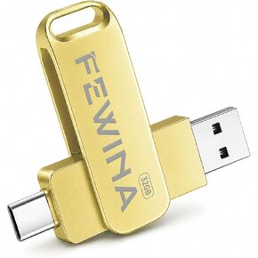 USB C Flash Drive 32GB USB 3.0 Thumb Drive OTG Jump Drive,Gold in Saudi Arabia
