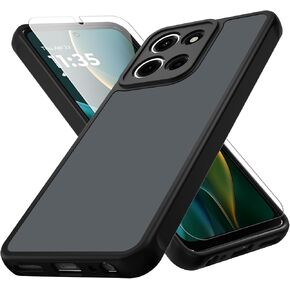 Zinto for Motorola Moto G 2026 Case, Matte Dual-Tone Non-Slip Anti-Fingerprint Slim Design with Screen Protector Hybrid Soft TPU Bumper Hard PC Back Protective Phone case for Moto G 2026/2025, Green in Saudi Arabia
