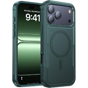 Magnetic for iPhone 16 Pro Case, Protective Rugged, Black in Saudi Arabia