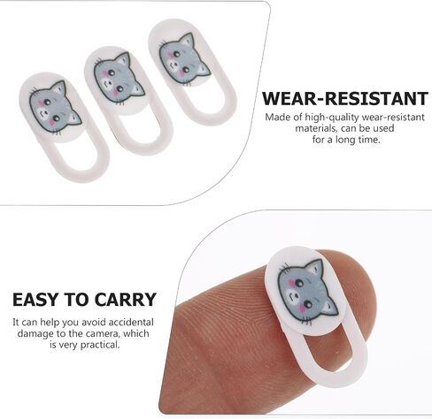 3pcs Webcam Covers for Laptops and Tablets White ABS in Kuwait