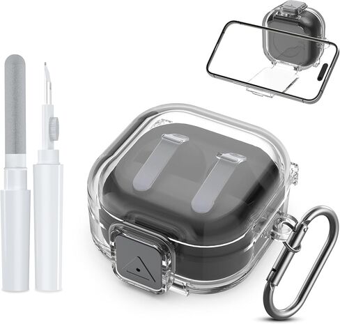 [with Safety Lock] for Samsung Galaxy Buds 4 Pro(2026) /Samsung Galaxy Buds4 (2026) Case Cover, Soft TPU Clear Protective Earbuds Case with Cleaning Kit & Carabiner for Men Women(Clear Purple) in Saudi Arabia
