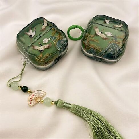 for Huawei Freeclip 2 Case (2025) Kawaii,Cute Fun Animals Pattern,Cartoon Green Scenery Earbuds Protective Cover for Woman Girls in Kuwait
