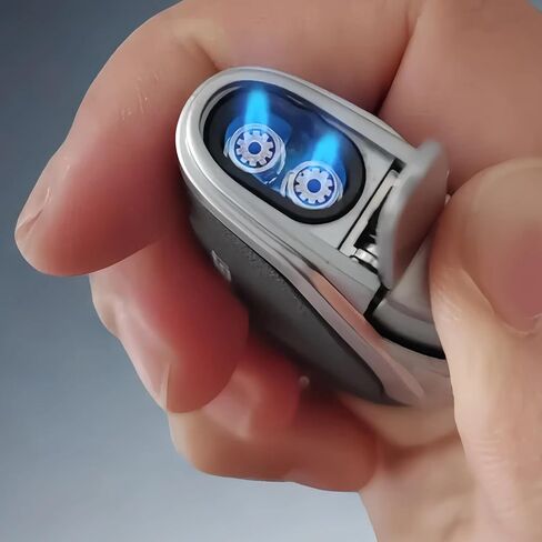 2 Pack Butane Torch Lighter Built-in Punch Windproof Double Blue Jet Flame Gas Window Viewable Stylish Color Gift Box (No Gas) in Saudi Arabia