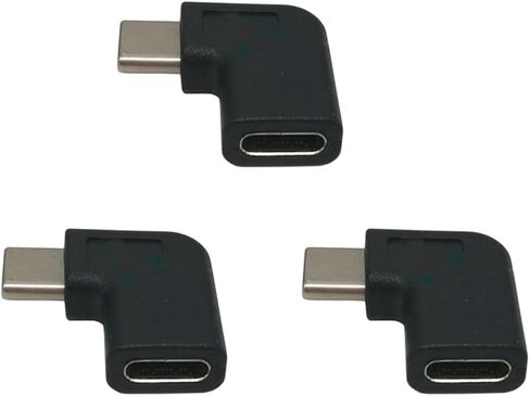 3 Pcs USB C Male to Female Adapter Black USB 3.1 90 Degree Angle in Saudi Arabia