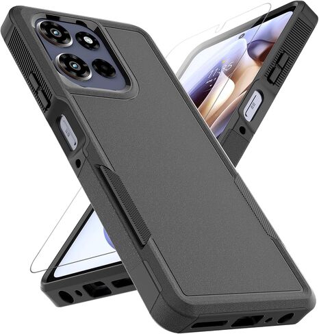 for Motorola Moto G Power 2026 / Moto G Power 2025 Case: Dual Layer Protective Heavy Duty Cell Phone Cover Shockproof Rugged with HD Screen Protector Military Protection Bumper Tough, Dark Green in Saudi Arabia