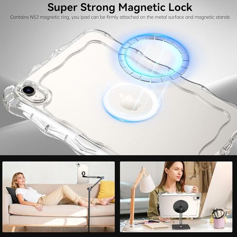 Telaso for iPad mini 7 A17 Pro 2024/iPad Mini 6 2021 8.3 Inch iPad mini 7th/6th Gen Wave Frame Design Magnetic Case, Transparent Back Soft TPU Bumper Anti Yellowing Case for iPad mini 7/Mini 6, Clear in Kuwait