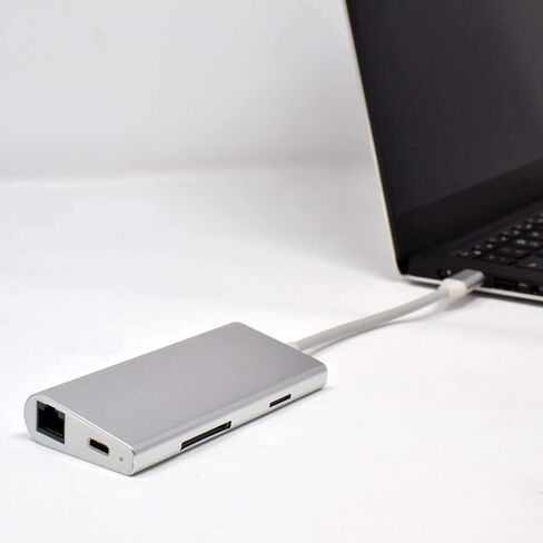 Best USB C Type C Hub 8-in-1 Ethernet 4K HDMI USB 3.0 Adapter for MacBook Pro Laptop in Saudi Arabia