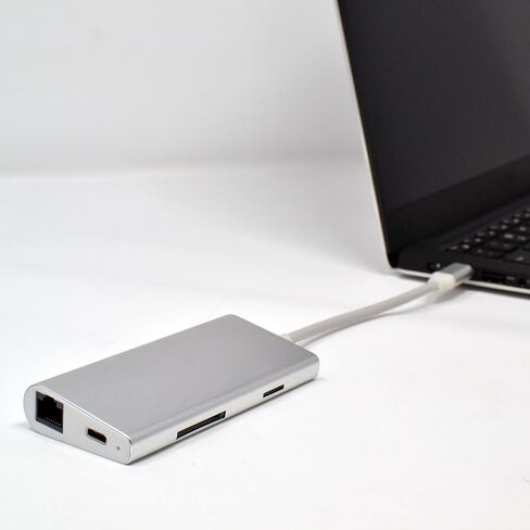 Best USB C Type C Hub 8-in-1 Ethernet 4K HDMI USB 3.0 Adapter for MacBook Pro Laptop in Saudi Arabia