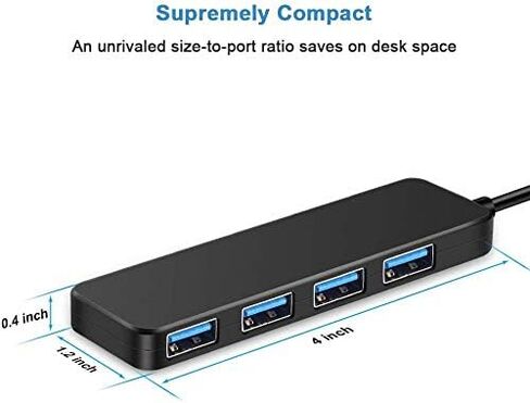 4-Port USB3.0 hub, high-Speed USB Data hub for MacBook, Mac Pro, Mac Mini, iMac, Surface Pro, XPS, PC, Flash Drive, Mobile Hard Drive in Saudi Arabia