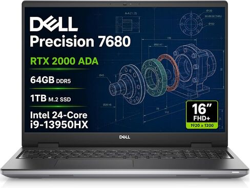 Dell Precision 7680 Laptop, NVIDIA RTX 2000 Ada 8GB, i9-13950HX, 64GB DDR5 in Saudi Arabia