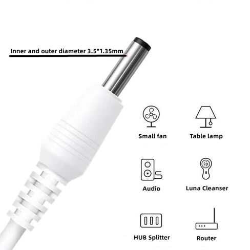كابل USB إلى تيار مستمر 3.5 مم من NEORTX، سلك طاقة 5 فولت تيار مستمر USB إلى تيار مستمر 3.5 مم × 1.35 مم محول مهايئ الرافعة الأسطواني كابل شحن التوصيل in Kuwait