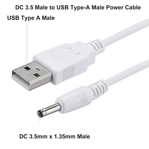 كابل USB إلى تيار مستمر 3.5 مم من NEORTX، سلك طاقة 5 فولت تيار مستمر USB إلى تيار مستمر 3.5 مم × 1.35 مم محول مهايئ الرافعة الأسطواني كابل شحن التوصيل in Kuwait