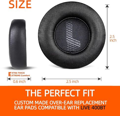 Replacement Live 400 BT Earpad for JBL Live 400BT Headphones, 400BT Ear Cushions Cup Cover Earmuff with Softer Protein Leather Memory Foam Repair Part Accessories, Black in Saudi Arabia