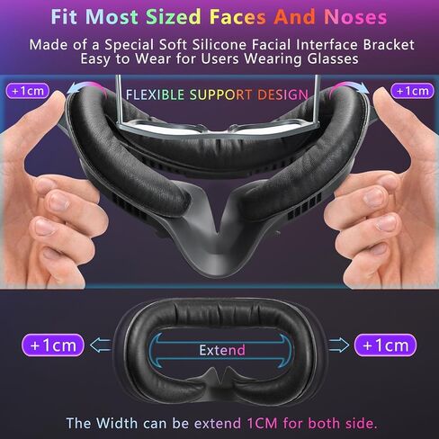 2 Pack Face Pad Replacement for Meta/Oculus Quest 2 - Comfortable PU Leather & Memory Foam VR Face Cushion - Anti-Sweat - Ergonomic Design - Compatible with Meta Quest 2 - Easy to Install & Clean in Saudi Arabia