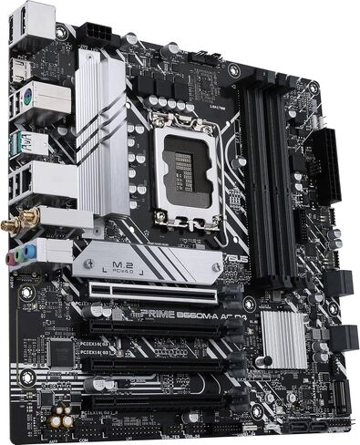 ASUS Prime B660M-A AC D4 Intel B660 Micro-ATX Motherboard, LGA 1700, DDR4, PCIe 4.0, WiFi AC, Bluetooth 5.1, Dual M.2, 6 SATA, HDMI, DisplayPort, USB 3.2, Aura Sync RGB in Saudi Arabia