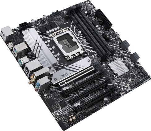 ASUS Prime B660M-A AC D4 Intel B660 Micro-ATX Motherboard, LGA 1700, DDR4, PCIe 4.0, WiFi AC, Bluetooth 5.1, Dual M.2, 6 SATA, HDMI, DisplayPort, USB 3.2, Aura Sync RGB in Saudi Arabia