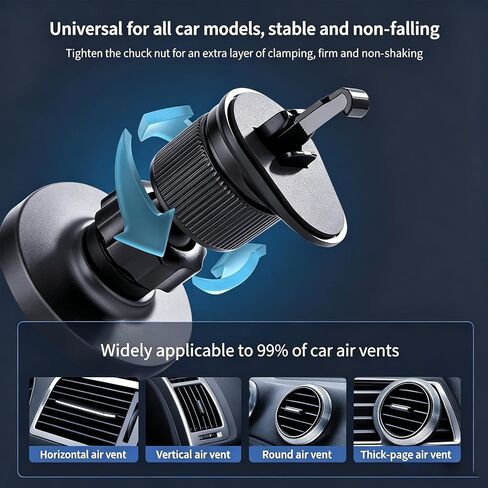 25W Magnetic Wireless Car Charger for Qi2.2 MagSafe with Magnet Ring, [Super Fast Charging & Cooling Metal Body for Heat Disspation] Car Mount Phone Holder for iPhone Samsung Android Phones in Saudi Arabia