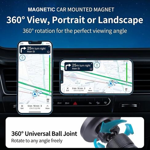25W Magnetic Wireless Car Charger for Qi2.2 MagSafe with Magnet Ring, [Super Fast Charging & Cooling Metal Body for Heat Disspation] Car Mount Phone Holder for iPhone Samsung Android Phones in Saudi Arabia