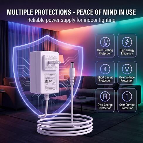24V Power Adapter Compatible with Govee Floor Lamp & LED Strip Light, White in Saudi Arabia