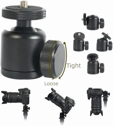 Aluminum Alloy Camera Tripod Ball Head 360 Degree Rotating Panoramic Tripod Mount Ball Head with 1/4inch Thread Hot Shoe for DSLR Camera in Saudi Arabia