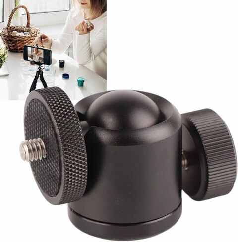 Aluminum Alloy Camera Tripod Ball Head 360 Degree Rotating Panoramic Tripod Mount Ball Head with 1/4inch Thread Hot Shoe for DSLR Camera in Saudi Arabia