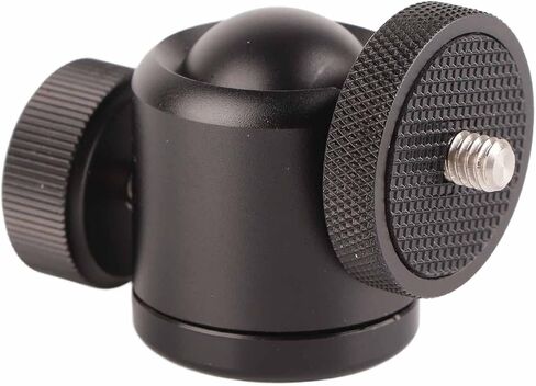 Camera Tripod Ball Head, 360 Degree Rotating Panoramic Mount with 1/4 Inch Hot Shoe Adapter, Aluminum Alloy Ball Head for DSLR Camera and Camcorder in Saudi Arabia
