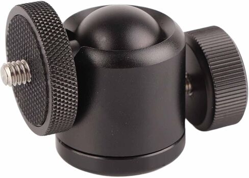 Camera Tripod Ball Head, 360 Degree Rotating Panoramic Mount with 1/4 Inch Hot Shoe Adapter, Aluminum Alloy Ball Head for DSLR Camera and Camcorder in Saudi Arabia