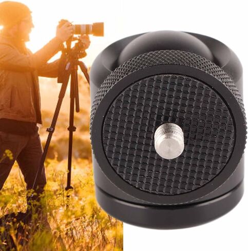 Camera Tripod Ball Head, 360 Degree Rotating Panoramic Mount with 1/4 Inch Hot Shoe Adapter, Aluminum Alloy Ball Head for DSLR Camera and Camcorder in Saudi Arabia