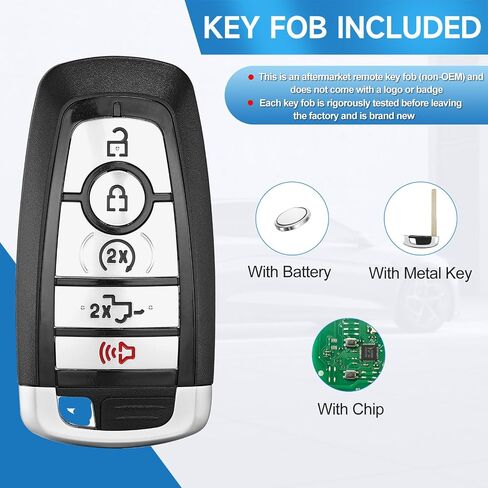 Smart Key Fob Replacement fits for Ford F-150 2018 2019 2020 2021 2022,F-250/F-350 2017-2022,F-450/F-550/F-150 Rapto 2019-2022,Bronco 2021 Keyless Entry Remote M3N-A2C93142600 M3N-A2C931426 902 MHZ in Saudi Arabia