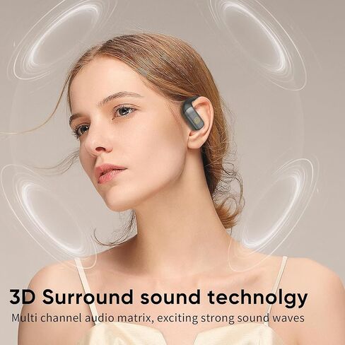 BUGANI Open Ear Headphones, Bluetooth 5.4 Wireless Earbuds with 60H Playtime, ENC Noise Cancelling Mic for Clear Calls, IPX5 Waterproof Sports Earphones for Running Workout Cycling in Saudi Arabia