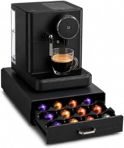 YUELAKE Coffee Pod Drawer Organizer for Machines,High-Capacity Storage for Capsules,12 K-Cup or 16 Nespresso Capsule Organizer，Smooth Pull-Out Design in Saudi Arabia