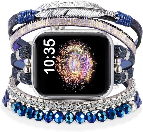 Boho Leather Watch Band for Women Comptible with Apple Watch in Saudi Arabia