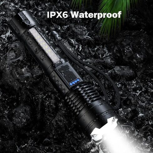 Cinlinso Flashlight High Lumens Rechargeable 2 Pack, 90000 Lumen Super Bright Led Flashlights with 7 Light Modes, IPX6 Waterproof, Powerful Handheld Flash Light for Camping Home Emergencies in Saudi Arabia