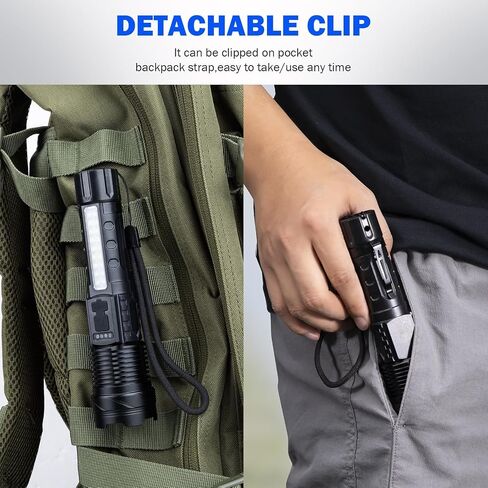 Cinlinso Flashlight High Lumens Rechargeable 2 Pack, 90000 Lumen Super Bright Led Flashlights with 7 Light Modes, IPX6 Waterproof, Powerful Handheld Flash Light for Camping Home Emergencies in Saudi Arabia