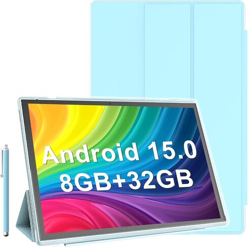 10 Inch Tablet Android 15 Tablets With Case Stylus 8GB RAM 32GB ROM Support 1TB Expand, 6000mah Battery 10 IN Android Tableta, Dual Camera WiFi-6 Bluetooth 10.1'' Android Tablet With Protective Cover in Kuwait