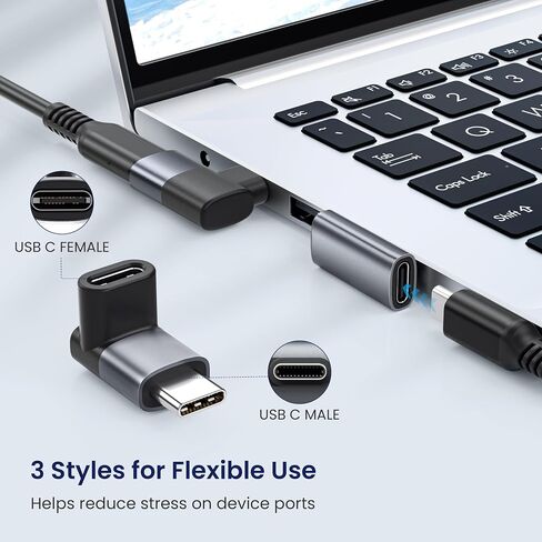 Basesailor USB C 90 Degree Right Angle Adapter Bundle with USBC Coupler,Compatible with MacBook,iPhone 17 17e 16,Steam,Switch in Saudi Arabia