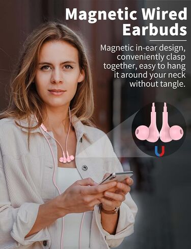 3.5mm Wired Earbuds with Mic for MacBook/Chormebook PC,Magnetic in Ear Buds, USB C Cable Stars Beaded USB-A Charger Cable in Saudi Arabia