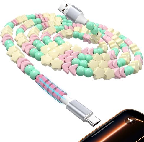 3.5mm Wired Earbuds with Mic for MacBook/Chormebook PC,Magnetic in Ear Buds, USB C Cable Beaded Cute USB-A Charger Cable in Saudi Arabia
