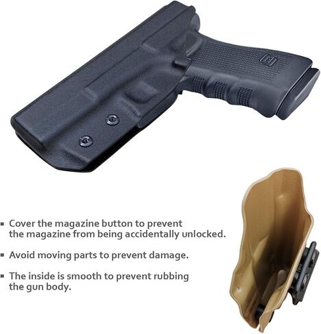 IWB Kydex Holster Custom Fit: Glock17 (Gen 1-5) & Glock 22 / Glock 31 (Gen 3-4)- Inside Waistband Concealed Carry - Adj. Cant Retention - Cover Mag-Buttom - Widened Entrance - No Wear, No Jitter in Saudi Arabia