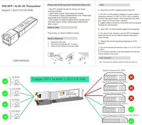 80 Meter 10G SFP to RJ45 Module 7 Pack, Copper 10GBase-T SFP+ Transceiver in Saudi Arabia