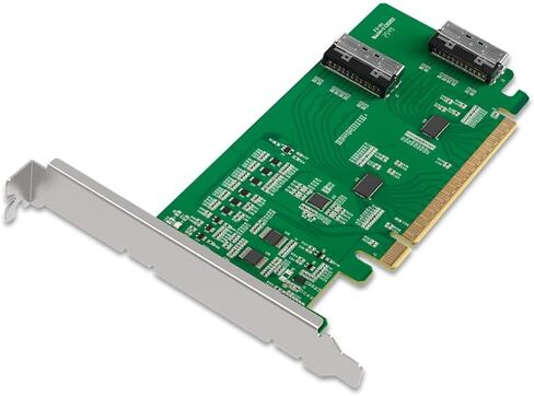 ICYDOCK EXLink MB308A5 PCIe 5.0 x16 NVMe Host Adapter Card with 2 × MCIO 8i (SFF-TA-1016) & Redriver (PCIe Bifurcation Required) in Saudi Arabia
