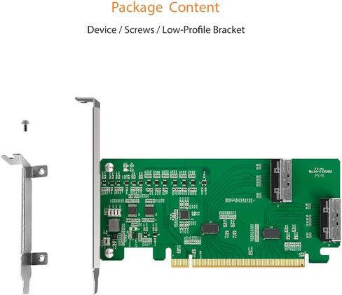 ICYDOCK EXLink MB308A5 PCIe 5.0 x16 NVMe Host Adapter Card with 2 × MCIO 8i (SFF-TA-1016) & Redriver (PCIe Bifurcation Required) in Saudi Arabia