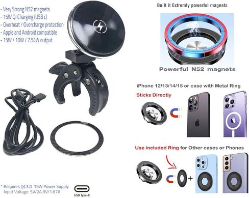 Phone Mount Compatible with Kia Telluride - 2027 | Compatible with Magsafe, Wireless Charging, Magnetic and clamp on in Saudi Arabia