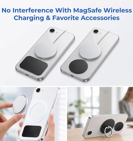 10Pcs Metal Plates For Magnets, Magnetic Sticker For Phone Case(Black) in Saudi Arabia