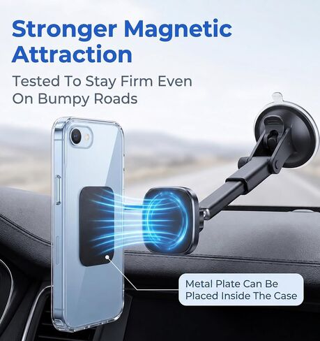 10Pcs Metal Plates For Magnets, Magnetic Sticker For Phone Case(Black) in Saudi Arabia