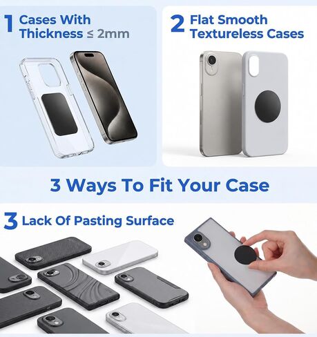 10Pcs Metal Plates For Magnets, Magnetic Sticker For Phone Case(Black) in Saudi Arabia