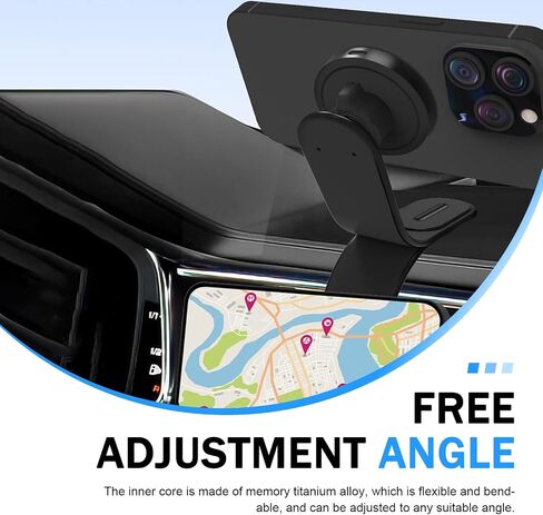 Car Dashboard Phone Holder, 360-degree Rotation Bendable Bracket, Strong Adsorption Anti-shock Navigation Mount, Device Fixed Accessory, for Car Dashboard & Center Console (Black) in Saudi Arabia