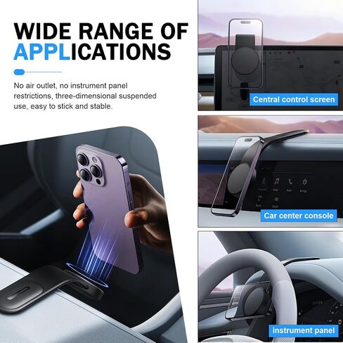 Car Dashboard Phone Holder, 360-degree Rotation Bendable Bracket, Strong Adsorption Anti-shock Navigation Mount, Device Fixed Accessory, for Car Dashboard & Center Console (Black) in Saudi Arabia